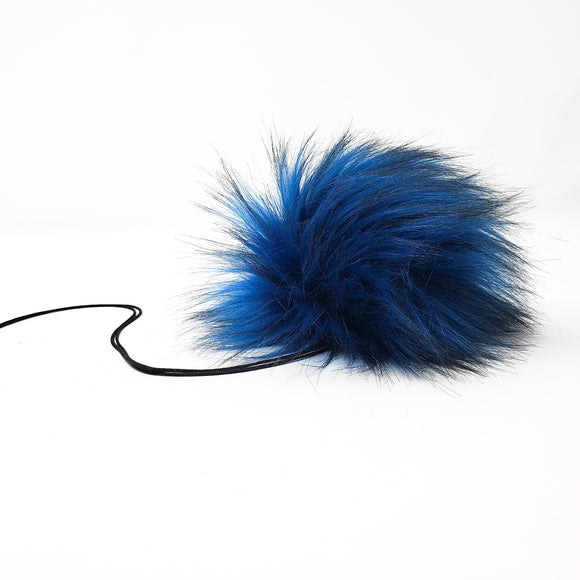 Cobalt Faux Fur Pom Poms