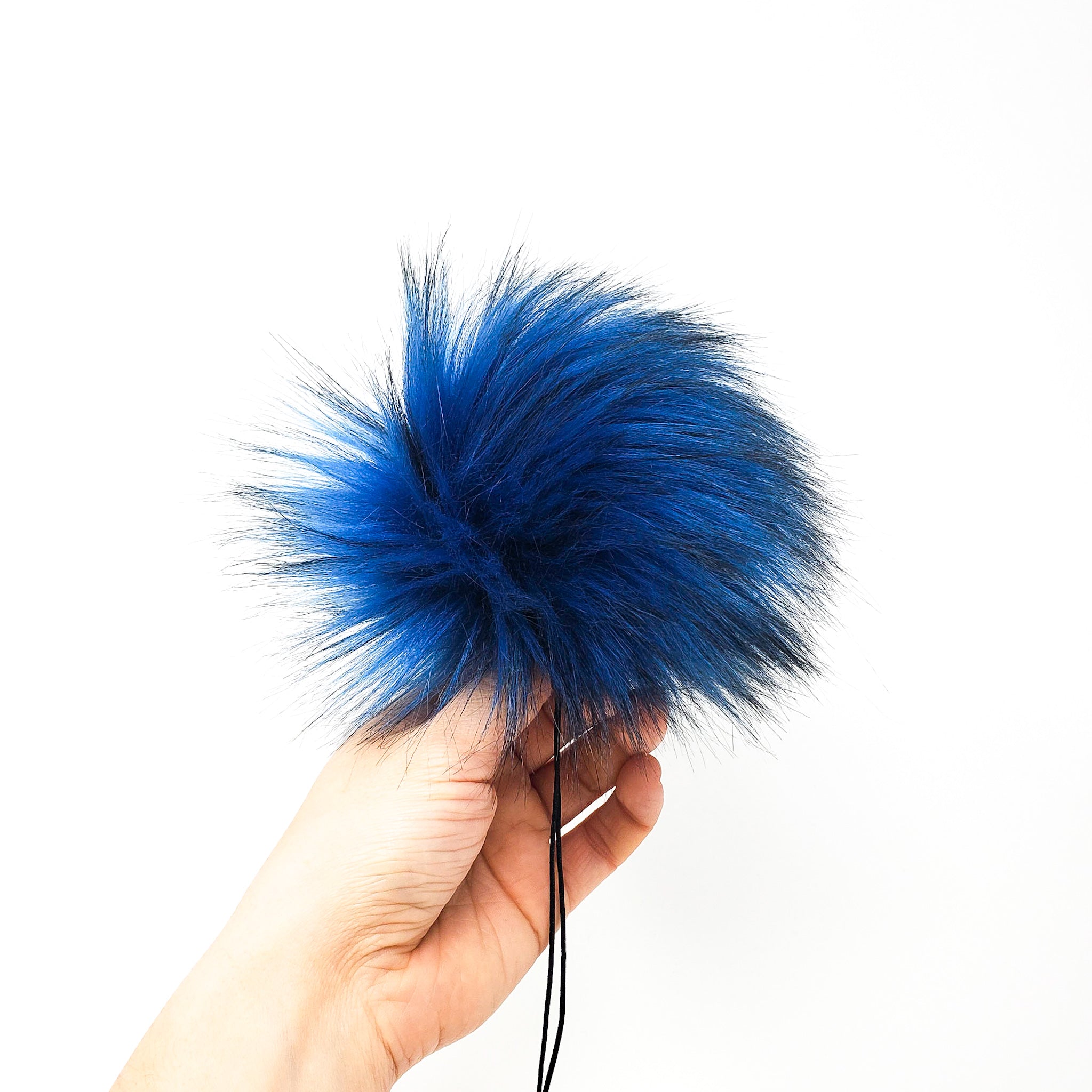 Cobalt Faux Fur Pom Poms