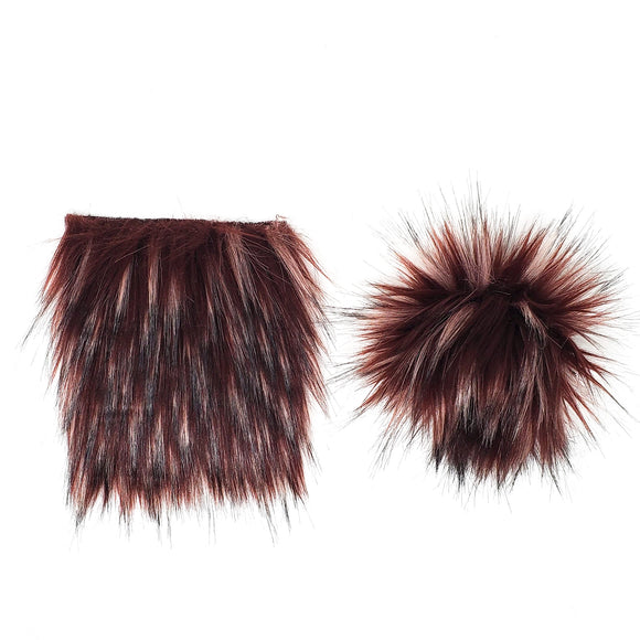 Dark Cherry - Faux Fur Pre-Cut DIY Squares