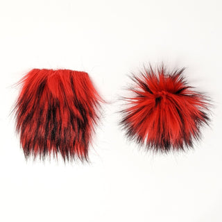 Fire Red - Faux Fur Pre-Cut DIY Squares