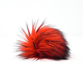 Fire Red Faux Fur Pom Poms