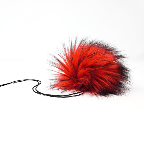 Fire Red Faux Fur Pom Poms