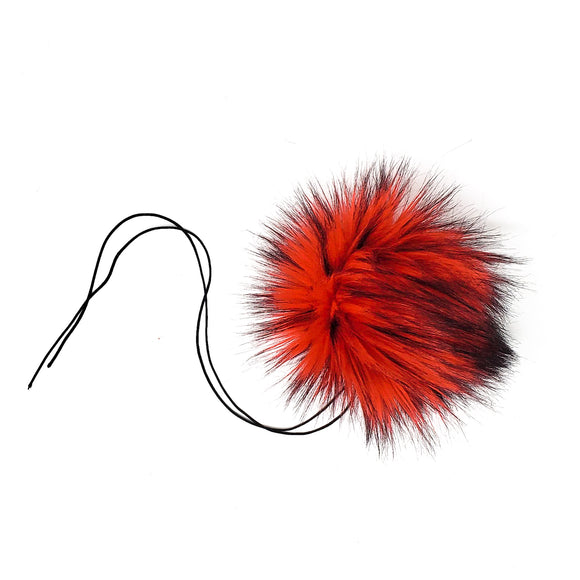 Fire Red Faux Fur Pom Poms