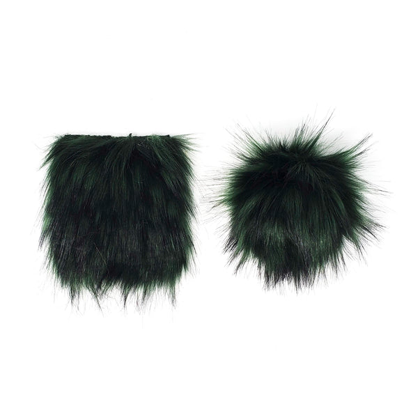 Forest Green - Faux Fur Pre-Cut DIY Squares