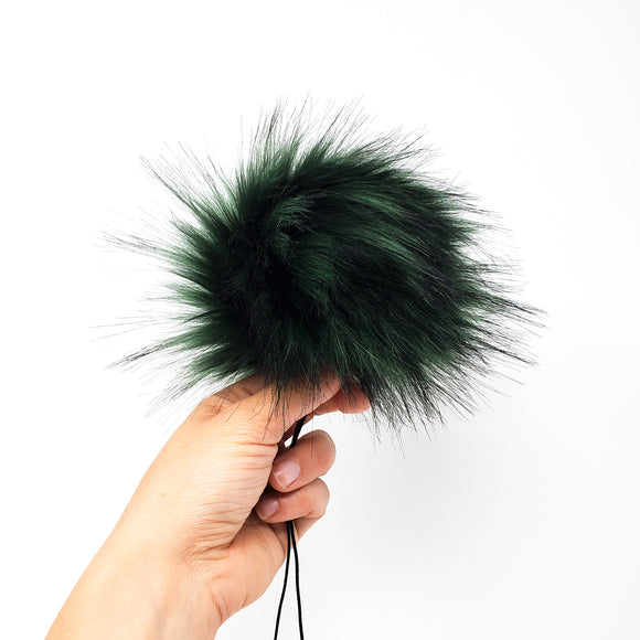 Forest Green - Faux Fur Pom Poms