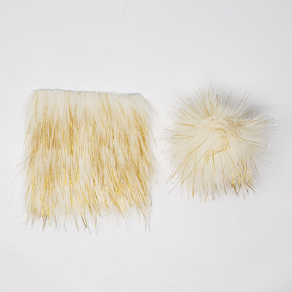 Glitter Gold - Faux Fur Pre-Cut DIY Squares