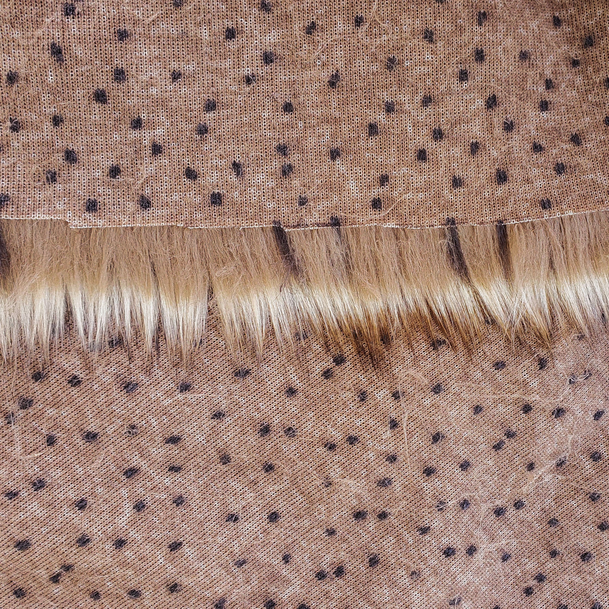 Golden Wolf Fake Fur Faux Fur Fabric by the Metre / Yard