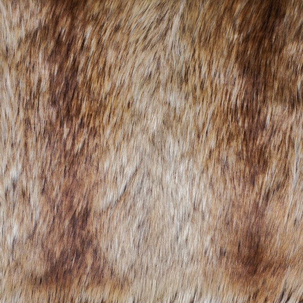 Golden Wolf Fake Fur Faux Fur Fabric by the Metre / Yard