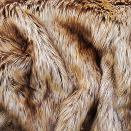 Golden Wolf Fake Fur Faux Fur Fabric by the Metre / Yard