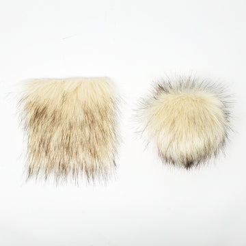 Linen - Faux Fur Pre-Cut DIY Squares