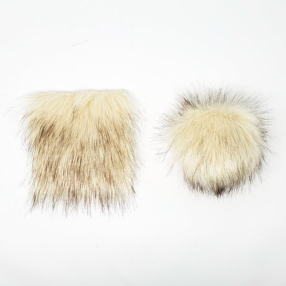 Linen - Faux Fur Pre-Cut DIY Squares