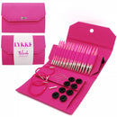 BLUSH 5" Interchangeable Circular Needle Set - Magenta Basketweave Case-1
