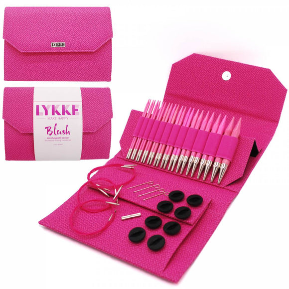 BLUSH 5" Interchangeable Circular Needle Set - Magenta Basketweave Case