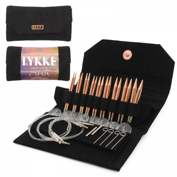 CYPRA 3.5" Interchangeable Circular Needle Set - Black Vegan Suede Case