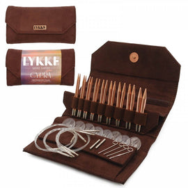 CYPRA 3.5" Interchangeable Circular Needle Set - Brown Vegan Suede Case