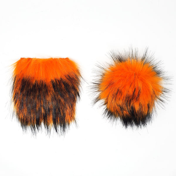 Orange Crush - Faux Fur Pre-Cut DIY Squares