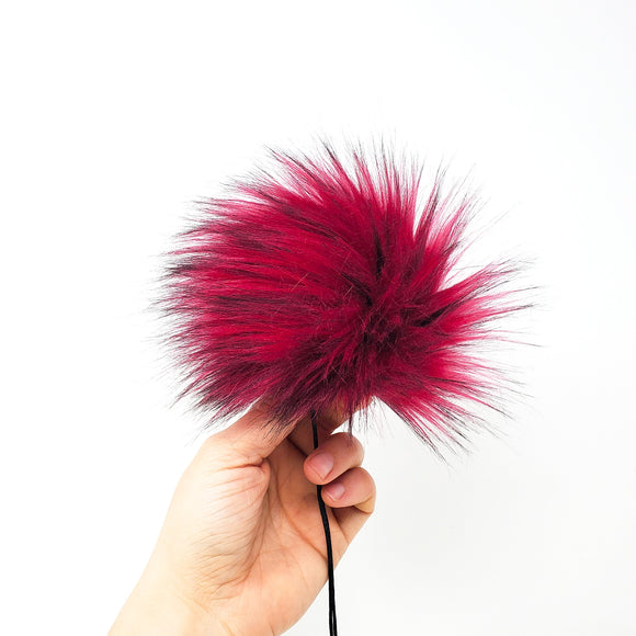 Orchid Pink Faux Fur Pom Poms