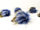Pacific blue faux fur pom poms.