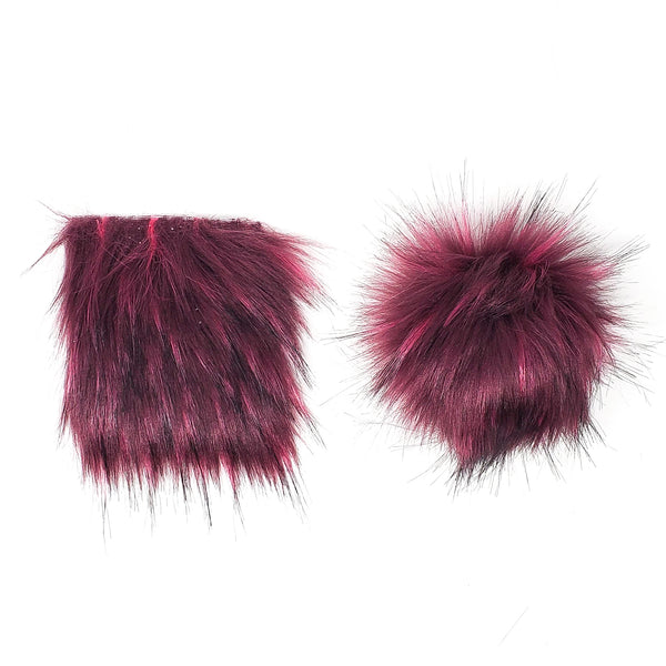 Raspberry - Faux Fur Pre-Cut DIY Squares