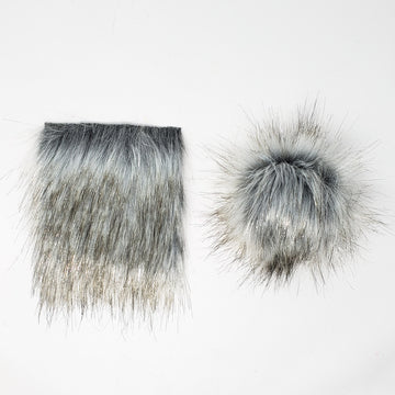 Silver Star - Faux Fur Pre-Cut DIY Squares