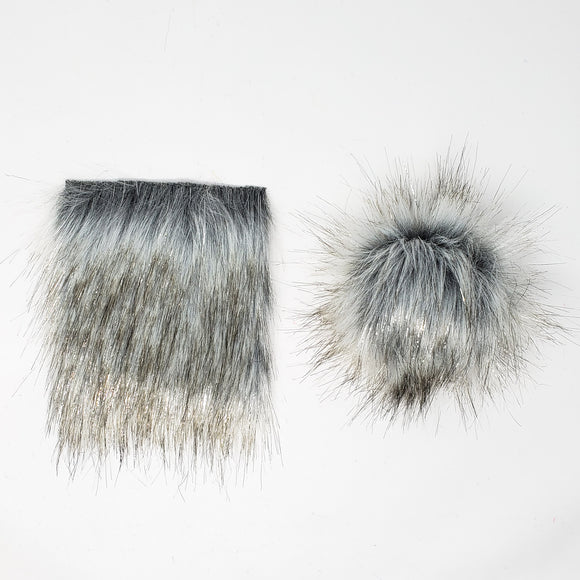 Silver Star - Faux Fur Pre-Cut DIY Squares