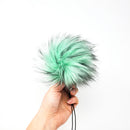 Spearmint Faux Fur Pom Poms-3