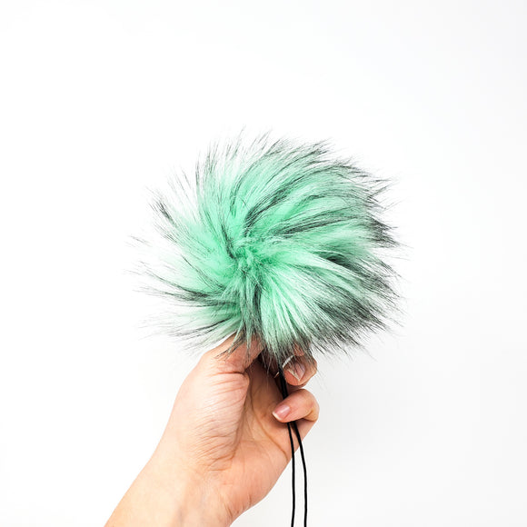 Spearmint Faux Fur Pom Poms