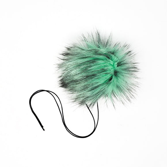 Spearmint Faux Fur Pom Poms