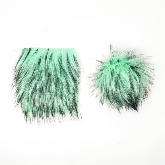 Spearmint - Faux Fur Pre-Cut DIY Squares