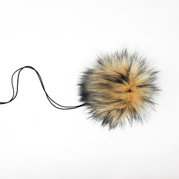 Tan Faux Fur Pom Poms - 0