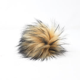 Tan Faux Fur Pom Poms
