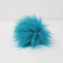 Teal - Faux Fur Pom Poms-1