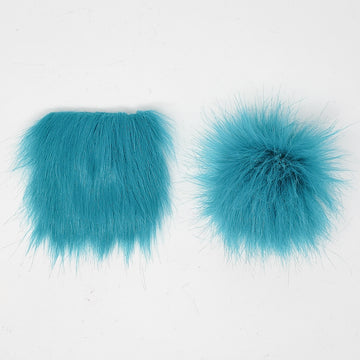 Teal - Faux Fur Pre-Cut DIY Squares