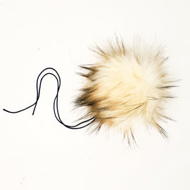Vanilla Faux Fur Pom Poms - 0