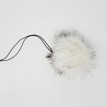White Wolf Faux Fur Pom Poms - 0