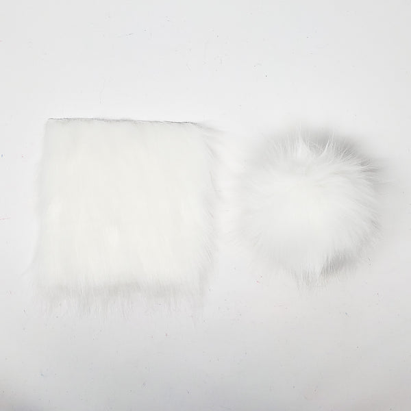 Whiteout - Faux Fur Pre-Cut DIY Squares